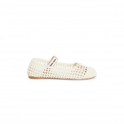 MIU MIU WOVEN MARY JANE BALLET FLAT 